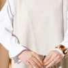 Button Detail Belted Three-Piece Set Stone en gros clothing set view 4 - Hicabistan usine Turquie