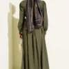 Buttoned Pants Detailed Modal Skirt Set Khaki en gros clothing set view 3 - Hicabistan usine Turquie