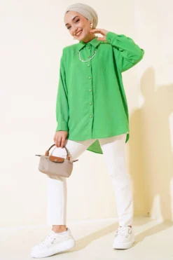 Alternative view of Oversized Shirt Green