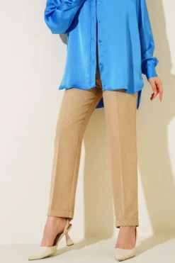 Alternative view of Slim Fit Linen Pants Beige