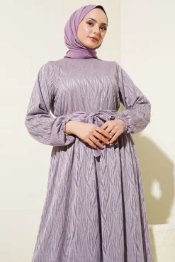 Alternative view of Wave Lace Belted Dress Lilac