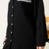 Lace Trimmed Pocketed Two-Piece Set Black Großhandel clothing set view 4 - Hicabistan Türkei Fabrik