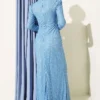 Lace Ruched Stone Embellished Evening Dress Baby Blue wholesale dress view 3 - Hicabistan Turkey factory