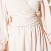 Lace Front Tie Set Beige al por mayor clothing set view 4 - Hicabistan fábrica Turquía