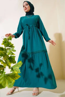 Lace Tunic Dress Emerald