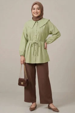 Vista alternativa di Nautical Collar Ribbed Tunic