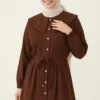 Nautical Collar Ribbed Tunic Brown