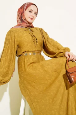Patterned Tie Detail Skirt Set all'ingrosso clothing set view 2 - Hicabistan fabbrica Turchia