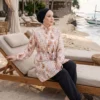 Patterned Adjustable Waist Three-Piece Modest Swimwear Beige