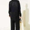 Jacquard Tunic Two-Piece Set Black groothandel clothing set view 3 - Hicabistan Turkije fabriek