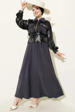 Patterned Satin Blouse Skirt Set