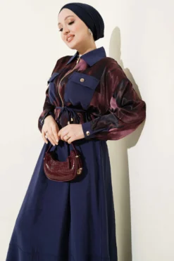 Patterned Satin Blouse Skirt Set