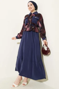 Alternative view of Patterned Satin Blouse Skirt Set