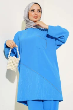 Alternative view of Embellished Two-Piece Set Blue