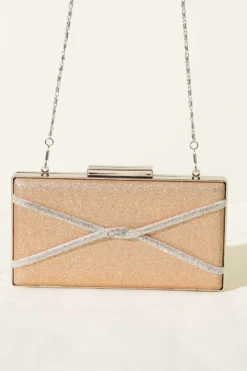 Alternative view of Rectangular Cross Glitter Evening Bag Copper