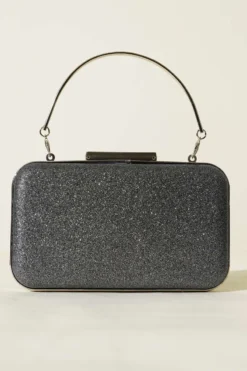 Alternative view of Rectangular Handle Evening Bag Charcoal