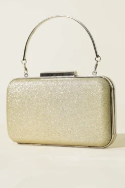 Rectangular Handle Evening Bag Gold
