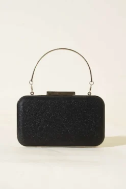 Alternative view of Rectangular Handle Evening Bag Black