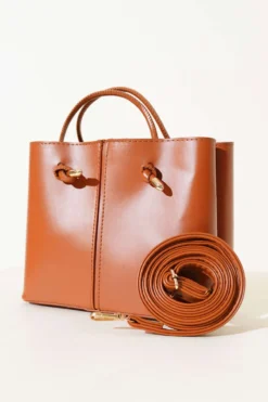 Stitched Detail Women's Handbag Tan