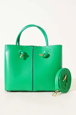Vista alternativa di Stitched Detail Women's Handbag Green