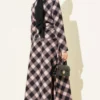 Checkered Pattern Blouse and Skirt Set Black wholesale clothing set view 3 - Hicabistan Turkey factory