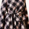Checkered Pattern Blouse and Skirt Set Black wholesale clothing set view 4 - Hicabistan Turkey factory
