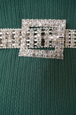 Alternative view of Diamond Stone Thin Belt Silver