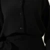 Side-Tie Skirt Two-Piece Set Black en gros clothing set view 4 - Hicabistan usine Turquie