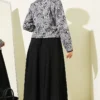 Ethnic Pattern Jacket and Skirt Set Black wholesale clothing set view 3 - Hicabistan Turkey factory