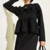 Ruffled Skirt Set Black Großhandel clothing set view 2 - Hicabistan Türkei Fabrik