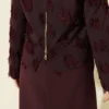 Zipper Detailed Fringed Dress Set Burgundy بالجملة dress view 4 - Hicabistan مصنع تركيا