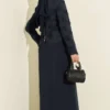 Zipper Detailed Fringed Dress Set Navy Blue all'ingrosso dress view 3 - Hicabistan fabbrica Turchia