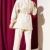 Zippered Waist Tunic Set Beige al por mayor clothing set view 3 - Hicabistan fábrica Turquía