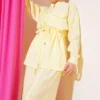 Zippered Waist Tunic Set Yellow al por mayor clothing set view 2 - Hicabistan fábrica Turquía