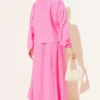 Zipper Pocket Flap Skirt Set Fuchsia wholesale clothing set view 3 - Hicabistan Turkey factory