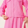 Zipper Pocket Flap Skirt Set Fuchsia wholesale clothing set view 4 - Hicabistan Turkey factory