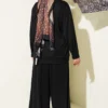 Zippered Pocket Loose Two-Piece Set Black wholesale clothing set view 3 - Hicabistan Turkey factory