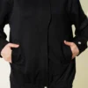 Zippered Pocket Loose Two-Piece Set Black wholesale clothing set view 4 - Hicabistan Turkey factory