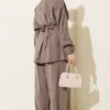 Zippered Belted Modal Two-Piece Set Mink groothandel clothing set view 3 - Hicabistan Turkije fabriek
