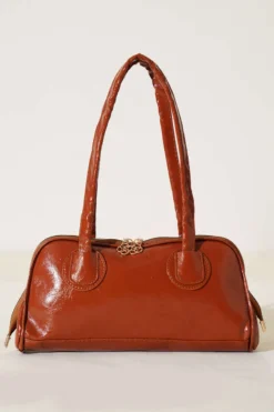 Alternative view of Zippered Long Handle Patent Bag Tan