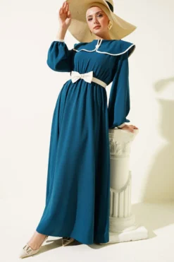 Alternative view of Bow Tie Baby Collar Dress Petrol