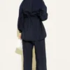 Fularlı Bel Tünelli Paraşüt İkili Takım Navy Blue بالجملة clothing set view 3 - Hicabistan مصنع تركيا
