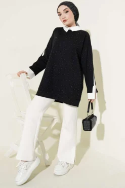 Alternative Ansicht von Shirt Panel Stone Embellished Tunic Dark Navy