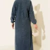 Shirt Collar Buttoned Denim Dress Dark Blue wholesale dress view 3 - Hicabistan Turkey factory