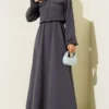 Shirt Collar Zipper Front Dress Set al por mayor clothing set - Hicabistan fábrica Turquía