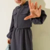 Shirt Collar Zipper Front Dress Set all'ingrosso clothing set view 2 - Hicabistan fabbrica Turchia