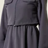 Shirt Collar Zipper Front Dress Set all'ingrosso clothing set view 4 - Hicabistan fabbrica Turchia