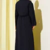 Shirt Collar Zipper Front Dress Set Navy Blue Großhandel clothing set view 3 - Hicabistan Türkei Fabrik