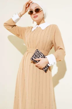 Alternative view of Shirt Collar Stone Embellished Dress