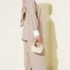 Shirt Collar Stone Embellished Loose Two-Piece Set Powder Pink groothandel clothing set view 3 - Hicabistan Turkije fabriek